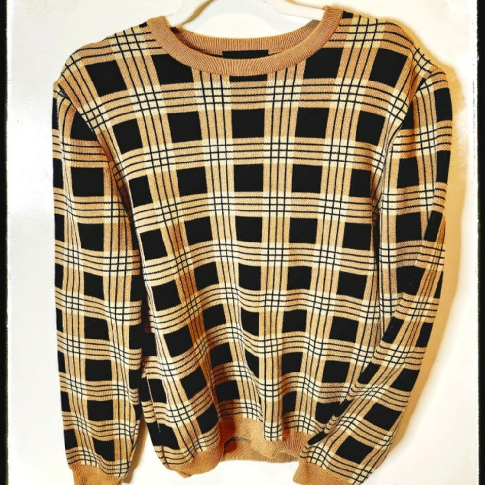 ASOS Black & Beige Checkered Sweater